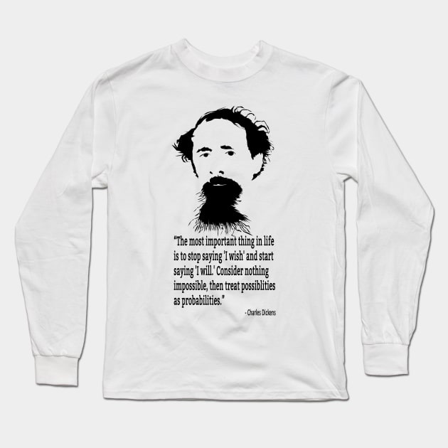 Charles Dickens Long Sleeve T-Shirt by PoetandChef